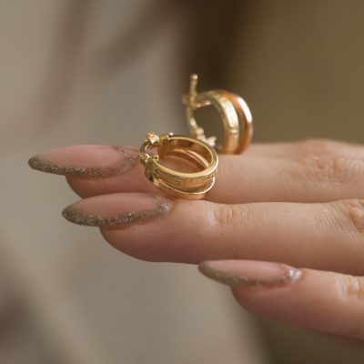 گوشواره طلا گرد مدل رولکس کد 30037