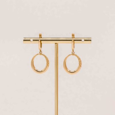 گوشواره طلا آویز گرد کد 30030