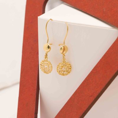گوشواره طلا آویز طرح دایره کد 30028