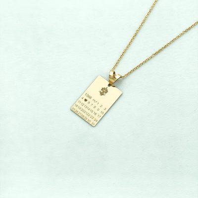 پلاک طلا تقویم سالروز تولد کد 90045